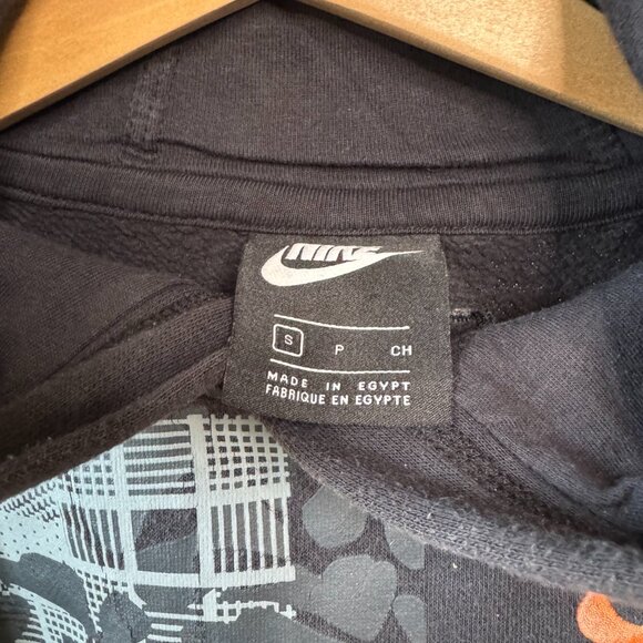 Nike Kyrie Club Fleece Hoodie Youth Small • Black/Grey Graphic • DC2997-010 - Picture 4 of 10